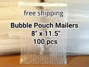 Lots of 100 8" x 11.5" BUBBLE OUT BAGS POUCHES SELF SEAL MAILERS BAGS WRAP CLEAR
