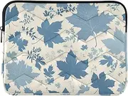 Laptop Sleeve Case 13-14 Inch Concise Laptop Sleeves Blue Elegant Romantic Maple Leaf Carrying Bag with Zipper for Travel Business