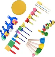 1set Sponge Stamps and Painting Brushes Creative DIY Art Tools for Learning and Imagination Ergonomic Grip for Easy Control for Parent Activities 30pcs