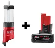 New Milwaukee 2362-20 400-Lumen LED Lantern/Flood Light & 4.0A/H Battery