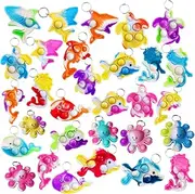 30 Packs Funny Summer Present Unique Mini Ocean Assorted fidgets Bubble Toys for Kids Children Classroom Students Gift from Teacher,Birthday Party Favors