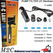 SUNSUN Pump Filter Sterilizer 3W UVC Light Clarifier CUV-303 Aquarium Fish Tank