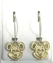 Brand New 14kt Gold MICKEY MOUSE Hanging Earrings