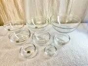 Arcoroc France Classique Clear Set Of 8 Glass Nesting Bowls 2.25”- 7.75” NEW P10