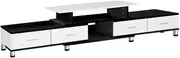 Artiss TV Unit Cabinet Entertainment Units, Adustable Length 160CM to 222CM Stand Table Cabinets Storage Shelf Organiser Cupboard Home Living Room Bedroom Furniture, with 4 Drawer High Gloss White