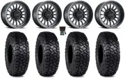 Method 411 15" Wheels Black (4+3) 30" Intersect Tires Can-Am Defender