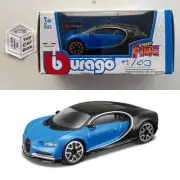 BBURAGO 1/43 - Bugatti Chiron (Blue - Street Fire - Boxed) E28g