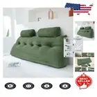 All-in-One Headboard Wedge & Double Neck Pillows - Stylish Sage Green Comfort