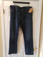 NWT! True Religion Men's Dark Blue Geno Relaxed Slim Jeans Size 40