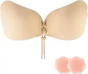 [SAMFLAG] Sticky Bra Backless Backless Strapless Bra Push Up for Women Dresses 2 Pair Reusable Nipple Cover