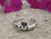 Sterling Silver Claddagh Toe Ring, Celtic Jewelry, Celtic Gift
