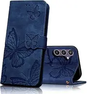 [CXTcase] Case for Samsung Galaxy S24 FE, Shockproof PU Leather Magnetic Flip Case Wallet Cover with Card Slots and Stand Feature, Phone Case for Samsung Galaxy S24 FE, Blue