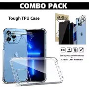 [Full Protection] Clear Case & 2PC Anti Spy Glass Screen Protector for iPhone 13