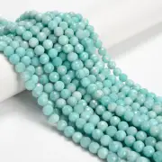 Natural Green Amazonite Faceted Round Beads Size 6mm 8mm 10mm 15.5'' Strand