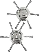BOSHCHEN 6 inch Steel Wire Weed Brush Cutter Trimmer Head Electric Weed Blades Head Wired Trimmer Head Replacement Weed Wackers Attachment for Electric Cordless String Trimmers, Weed Wrecker(2 Pack)
