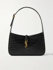 [SAINT LAURENT] SAINT LAURENT - Le 5 À 7 Croc-effect Leather Shoulder Bag - Black - One size One size Black