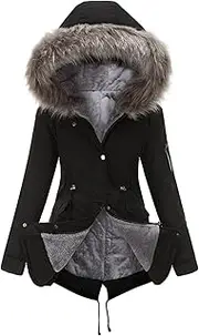 [JEShifangjiusu] Women's Hat Medium Long Winter Hat Pike Coat Clothing Military Clothing Imitation Fur Hat Warm Hat Hat, black 2, 5XL