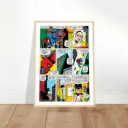 Classic Spider-Man Comic Panel Framed Poster - Retro Superhero Wall Art