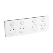 CLIPSAL SATURN ZEN Z4025H2-ZW -Quad GPO 10 Amp 250v - Zen White