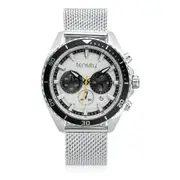 Tensity 46mm Stainless Steel White Dial 3 Hand Chronograph Watch
