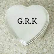 Personalised Initials Heart Shaped Trinket Box