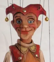 JESTER - wooden marionette, 15 inches tall, handmade from CZECH REPUBLIC