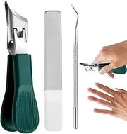 Nail Clipper Set,Wide Jaw Ingrown Toenail Clippers | Splash-Proof Curved Pedicure Tool for Seniors Adults Women and Men