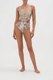 SCOOP NECK ONE PIECE LEOS BOUQUET