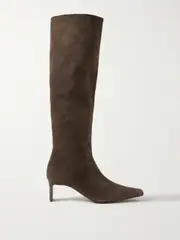 KHAITE - Ona Suede Knee Boots - Chocolate - IT39