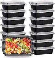 Meal Prep Containers, Extra Large &Thick Food Storage Containers with Lids, Reusable Plastic,Disposable Bento Box,Stackable,Microwave,to Go Take Out Plastic Food Storage (32oz-10 Pack)
