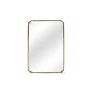 Curved Edge Metal Wall Mirror - Gold