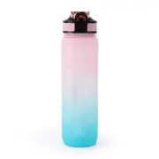 Motivational Water Bottle with Time Marker, Leak Proof, BPA Free (Pink)