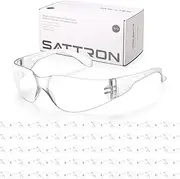 [SATTRON] BULK PACK Safety Glasses, Clear/Black Tinted Eye Protection