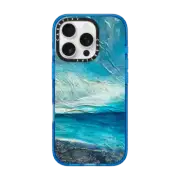 iPhone 16 Pro Impact Case MagSafe Compatible COOL WATERS 1, ABSTRACT OCEAN BEACH CLOUDS SUMMER PAINTING