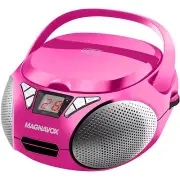 portable cd player with am/fm radio boombox (pink)