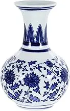 MAGICLULU Blue and White Vase Blue Vase Chinoiserie Vase Classic Oriental Bottle Vases Blue and White Porcelain Vases Ceramic Flower Vase for Home Table Centerpieces A