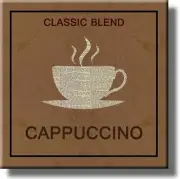Cup of Cappuccino Coffee Picture on Stretched Canvas, Wall Art Décor, Ready to H