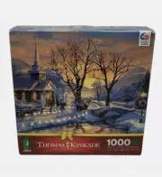 Thomas Kinkade 1000 Piece Ceaco Jigsaw Puzzle, Holiday Evening Sleigh Ride