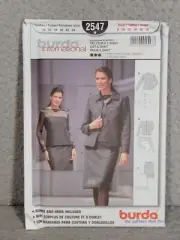 Burda 2547 Sewing Pattern Jacket Skirt Top 8-18 Uncut Business Casual Suit