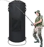 Beach Trash Can | RV Trash Can,11-15 Gal Drawstring Holder Folding Organizer Waterproof for Truck Camping Road Boating Outdoors