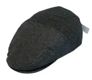 Dockers Newsboy Cabbie Hat Mens L/XL Gray Ear Flaps Wool Blend Cap NWT $40 MSRP
