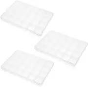 GRIRIW 3Pcs Transparent Organizer with Compartments Lightweight and Durable Storage for Fishing Hooks Baits and Accessories for Outdoor Use