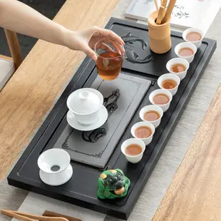 家用茶盤套裝 大號小型直排茶海 茶台 功夫茶具 干泡茶盤 茶道 茶杯 茶壺