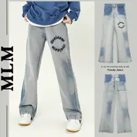 在飛比找蝦皮商城精選優惠-【MLM】 高街牛仔褲 美式復古牛仔褲 嘻哈風字母圖案牛仔褲