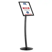 Pedestal Curved Sign Holder Restaurant Menu Board Floor Standing 11x17" Black