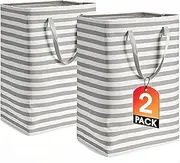 2-Pack Laundry Basket,Waterproof Freestanding Laundry Hamper, Collapsible Clothes Basket with Easy Carry Handles in Laundry Room Bathroom Bedroom Dorm,home essentials（75L）