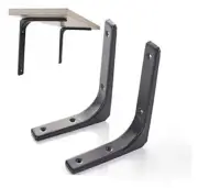 Wall Shelf Bracket, 4 x 4 Inch Heavy Duty Shelf Support 4*4 INCH BLACK-2PCS