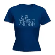 Lets Get Blitzened Christmas - Funny Novelty Womens T-Shirt T Shirt Tshirt