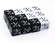CREEBUY Dice Counter, D6 Dice Compatible with MTG, Magic The Gathering, CCG, Card Games, Accessories (Black/White) 12 Pack