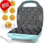 , Bite-Size Mini Waffle Maker for Kids & Adults, Small Waffle Maker Mini Belgian